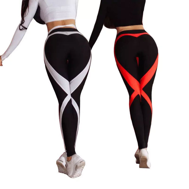red and white stripes x fitness yoga leggings